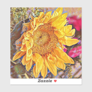 Colourful Sunflower Art Large Sticker