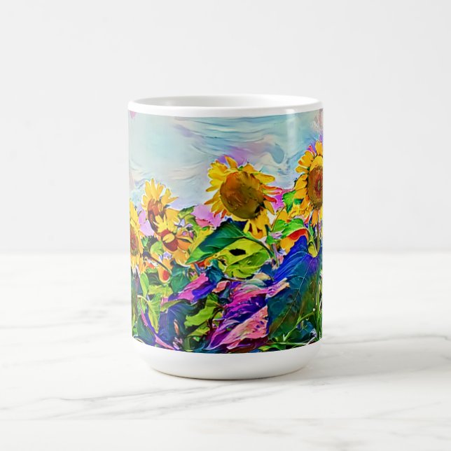 Colourful Sunflower Art Mug Cup (Center)
