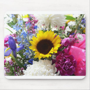 Colourful Sunflower bouquet Mouse Mat
