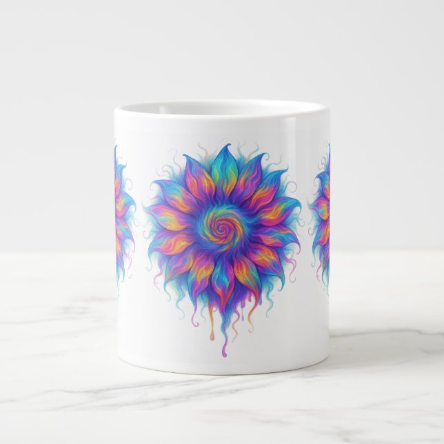 Colourful Sunflower Large Coffee Mug (Front)