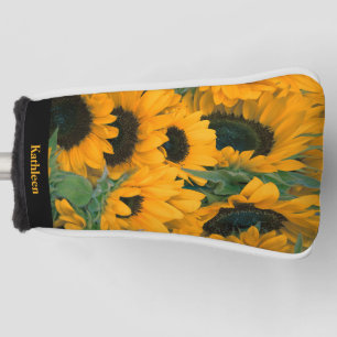 Colourful Sunflower Photo Name  Putter Golf Head Cover