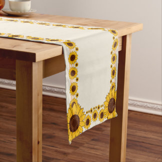 Colourful Sunflower Print Rail Short Table Runner
