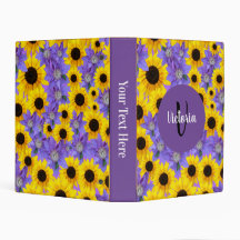 Colourful Sunflower & Purple Floral Personalised 