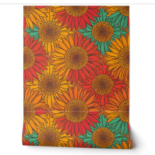 Colourful Sunflower Wall Art Design