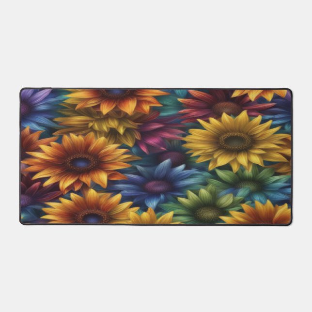 Colourful Sunflowers - Desk Mat (Front)