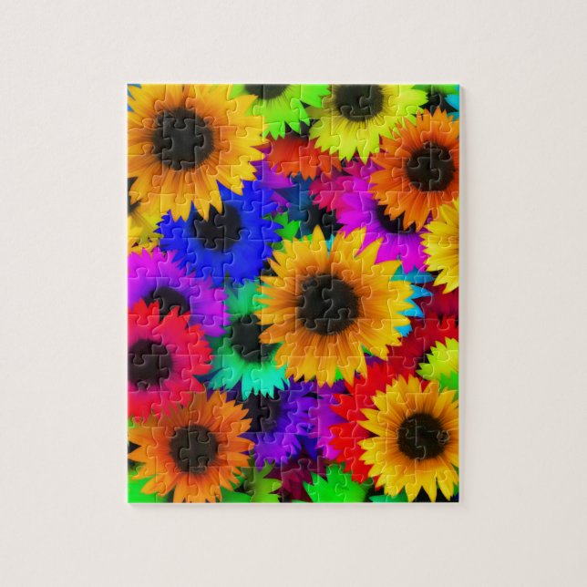 Colourful sunflowers jigsaw puzzle (Vertical)