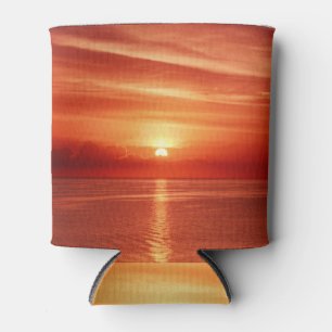 Colourful sunrise at sea, dramatic clouds. can cooler