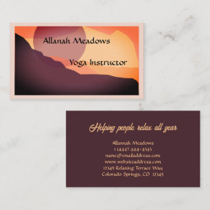 Colourful Sunrise Yoga Instructor Business Card