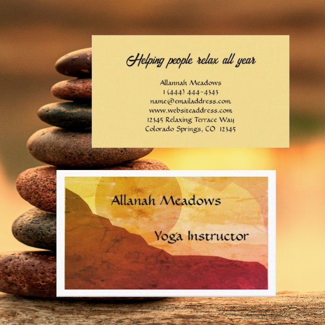 Colourful Sunrise Yoga Instructor Business Card  (Creator Uploaded)