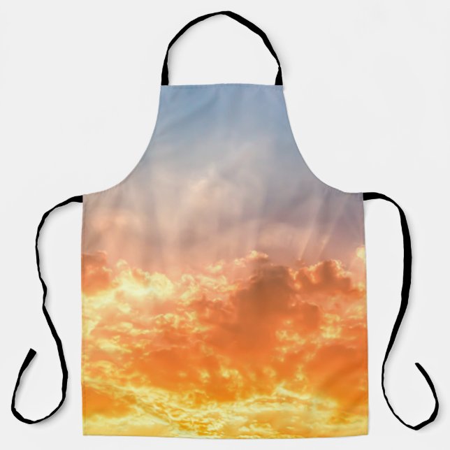 Colourful sunset: fiery sky twilight. apron (Front)