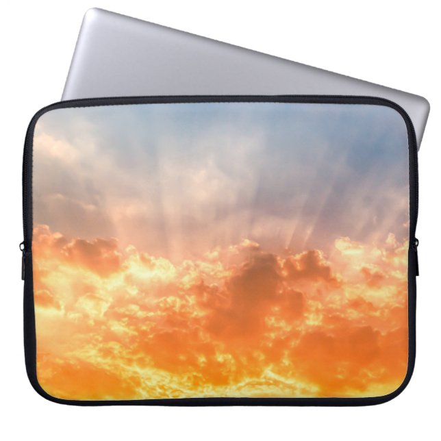 Colourful sunset: fiery sky twilight. laptop sleeve (Front)