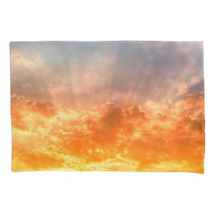 Colourful sunset: fiery sky twilight. pillowcase