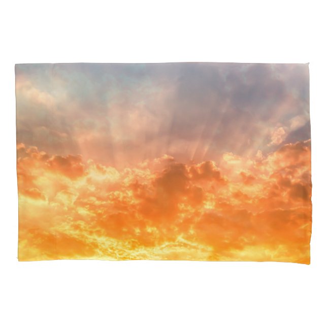 Colourful sunset: fiery sky twilight. pillowcase (Front)