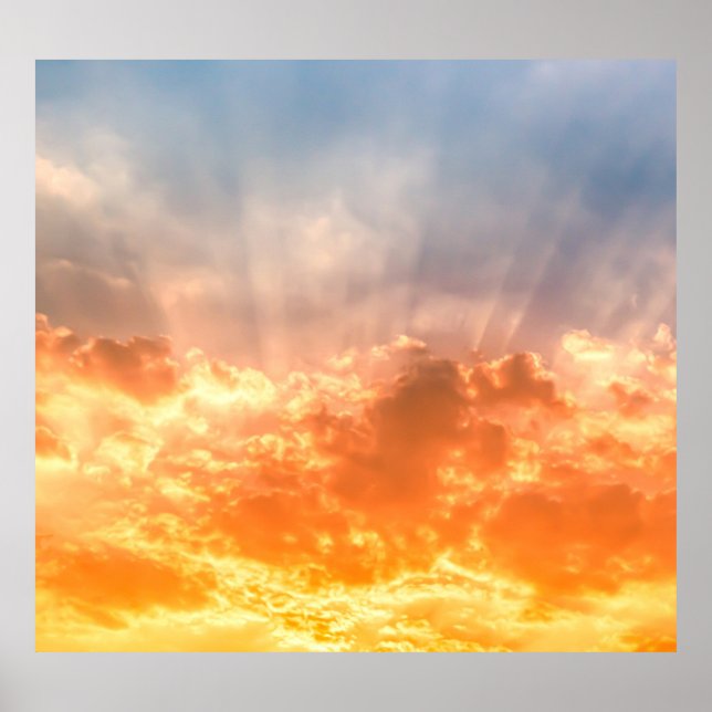 Colourful sunset: fiery sky twilight. poster (Front)