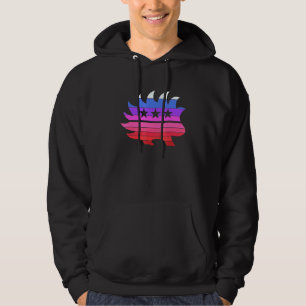 Colourful Sunset Libertarian Porcupine Cool Stylis Hoodie