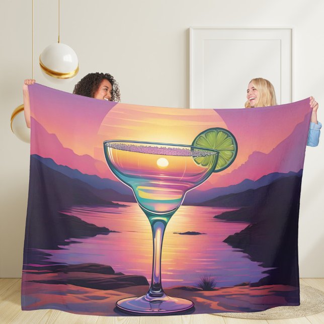 Colourful Sunset Margarita  Fleece Blanket (Creator Uploaded)