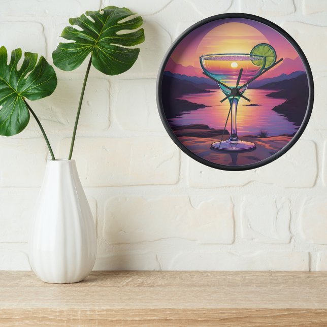 Colourful Sunset Margarita  Large Clock (Creator Uploaded)