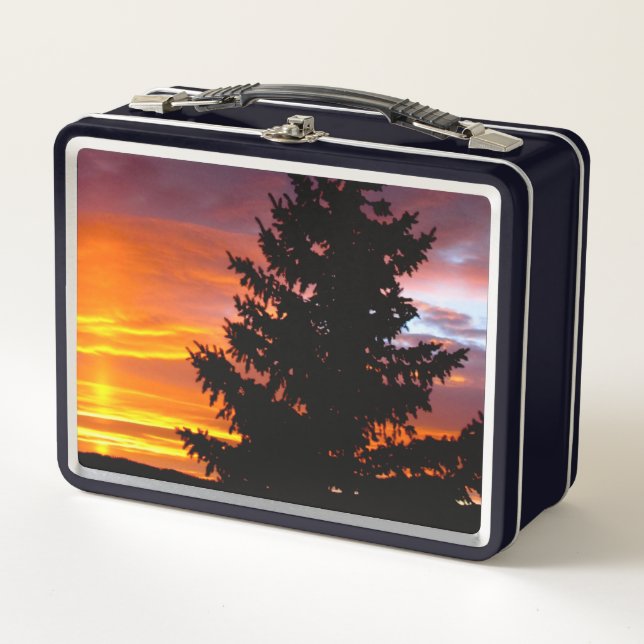 Colourful Sunset Metal Lunch Box (Front)