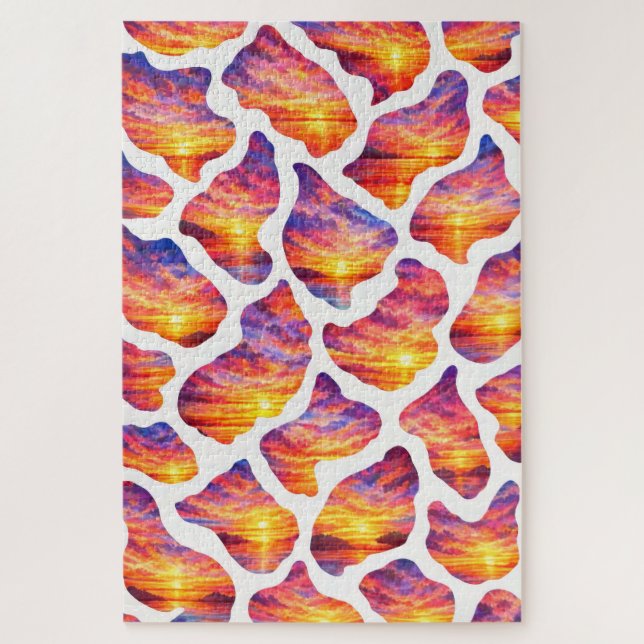Colourful Sunset Ocean Pattern Jigsaw Puzzle (Vertical)