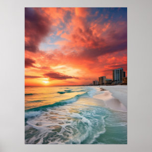 Colourful Sunset on Panama City Beach Poster