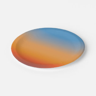 Colourful Sunset Orange Paper Plate
