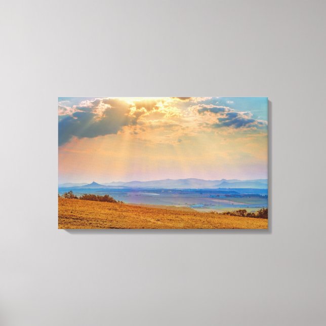 Colourful Sunset Over Central Bohemian Highlands Canvas Print (Front)