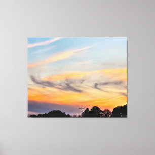 Colourful Sunset Over Trees Canvas Print