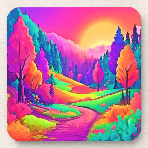 Colourful Sunset View Coaster