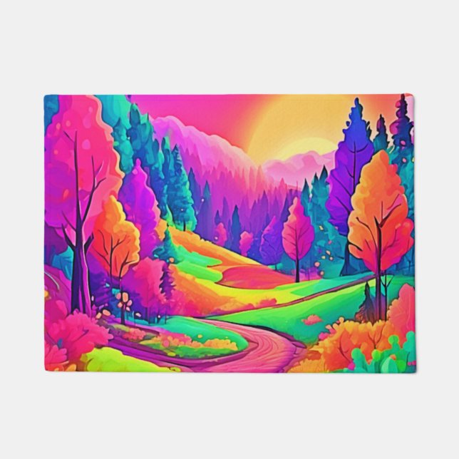 Colourful Sunset View Doormat (Front)