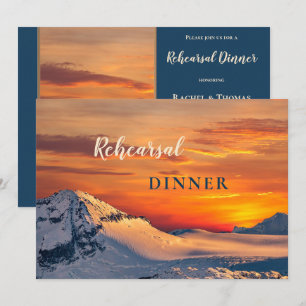 Colourful Sunset Winter Rehearsal Dinner Invitatio Invitation