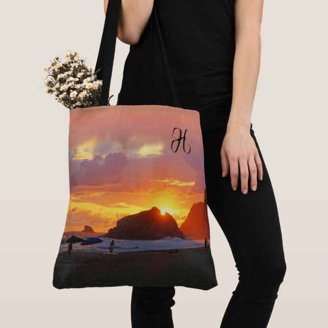 Colourful Sunset with (or without) your Initial Tote Bag (Close Up)