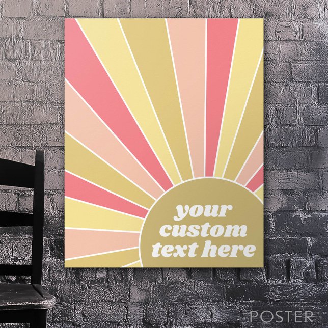 Colourful Sunshine Rays with favourite text Poster (Custom Poster)
