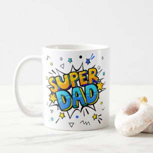 Colourful Super Dad Coffee Mug