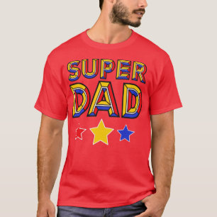 Colourful Super Dad Design T-Shirt