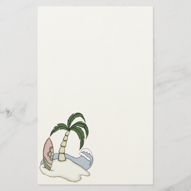 Colourful Surfboard Island 5 Stationery (Front)