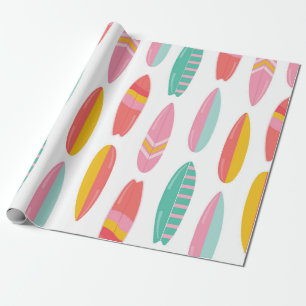 Colourful Surfboard Pattern Wrapping Paper
