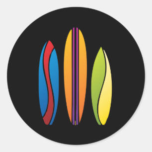 Colourful Surfboards Classic Round Sticker
