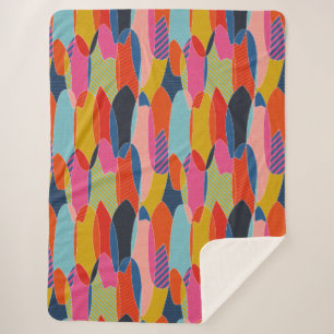 Colourful surfboards sherpa blanket
