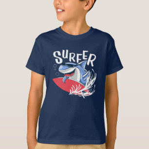Colourful Surfer Shark T-Shirt