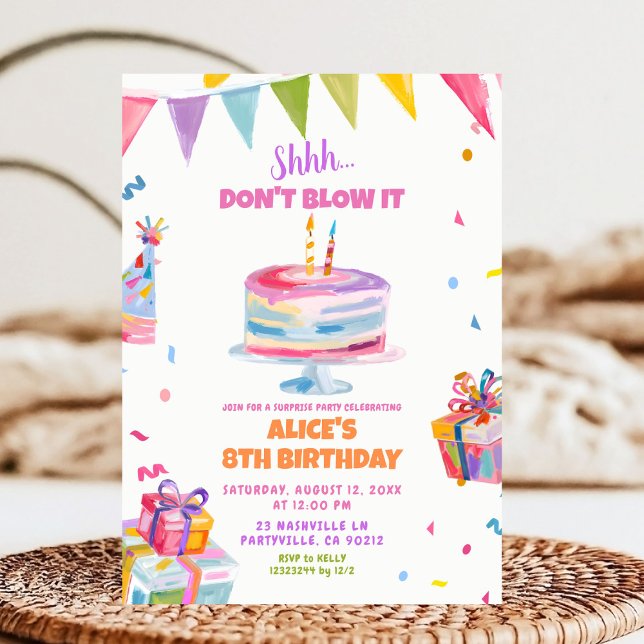 Colourful Surprise Party Kid's Birthday  Invitation (Creator Uploaded)