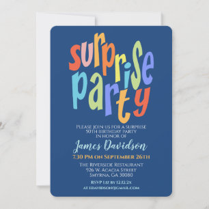 Colourful Surprise Party Modern Invitation