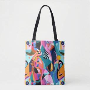 Colourful Surreal Abstract Pattern Tote Bag