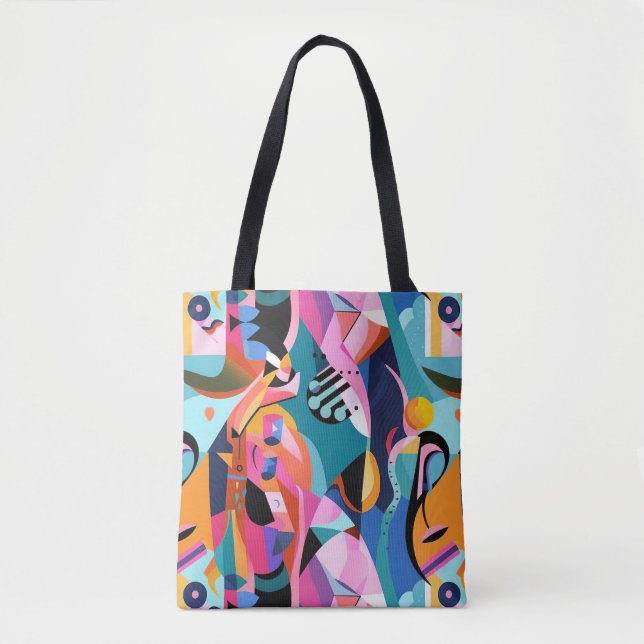Colourful Surreal Abstract Pattern Tote Bag (Front)