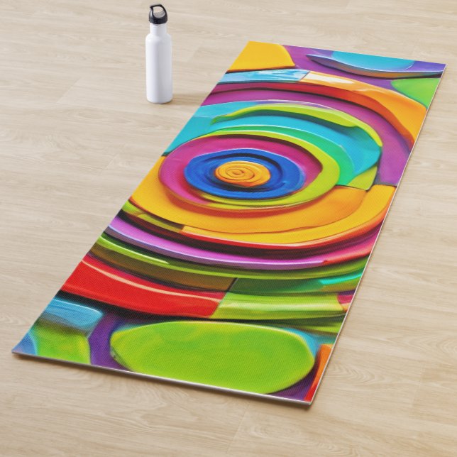 Colourful Surreal Sculpture Play Yoga Mat (In Situ)