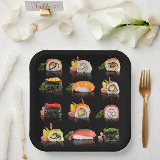 Colourful Sushi Photo Paper Plate