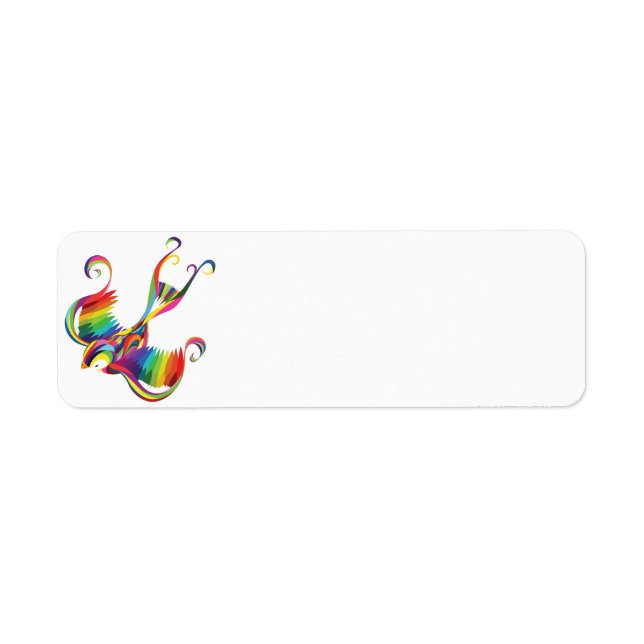 Colourful Swallow Return Address Label (Front)