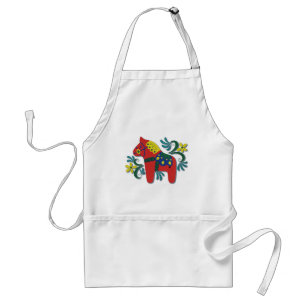 Colourful Swedish Dala Horse Standard Apron