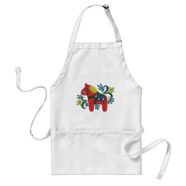 Colourful Swedish Dala Horse Standard Apron (Front)