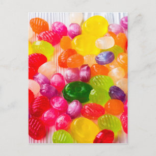 Colourful Sweet Candies Food Lollipop Postcard