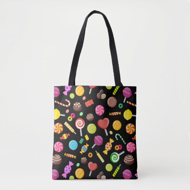 Colourful Sweet Candy Assortment Pattern Tote Bag (Front)